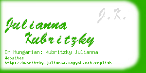 julianna kubritzky business card